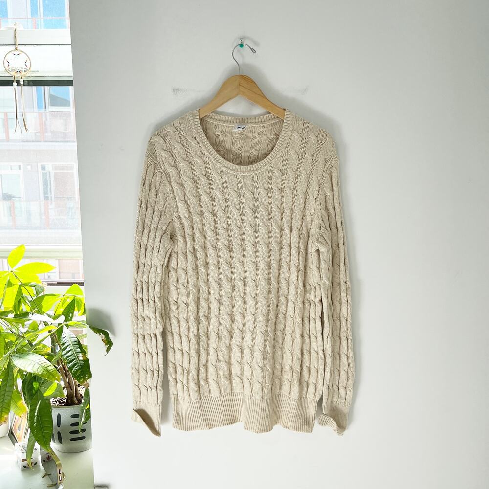 Gap Vintage Cream Colored Chunky Knit Sweater Size XXL
